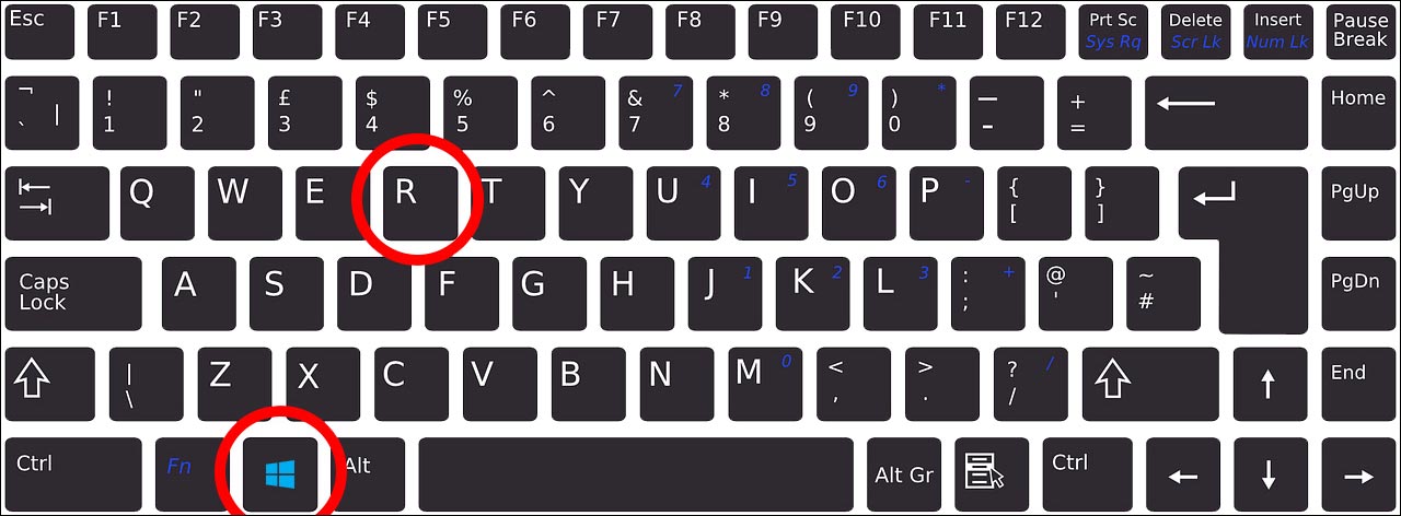 Hit windows and r key on keyboard