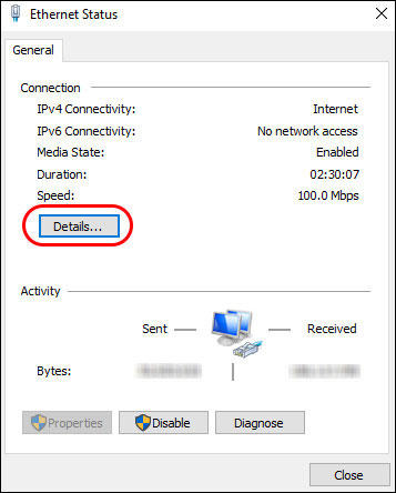 Go to details window