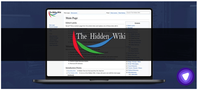 Darkweb website - Hidden Wiki